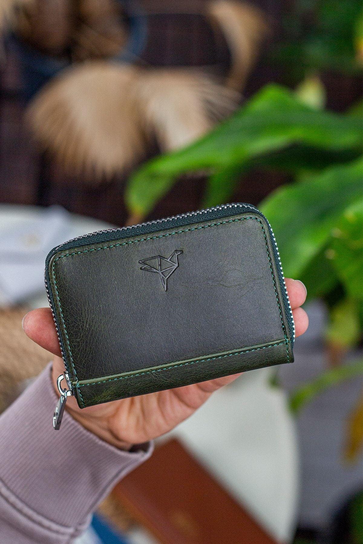 Portefeuille unisexe en cuir véritable Crazy Leather zippé avec porte-monnaie – Taba Sydney - Justyol