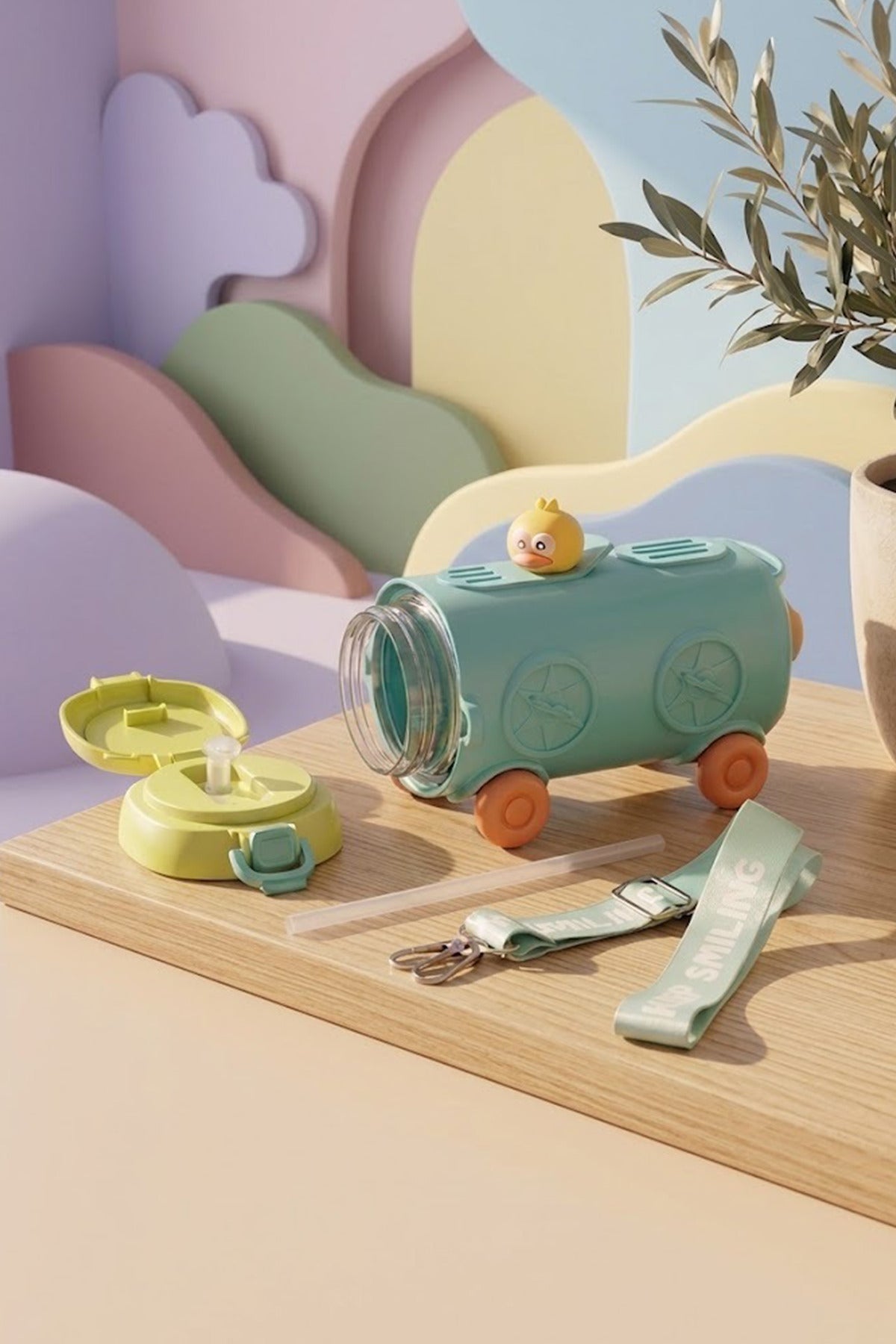 Gourde Enfant 500 ml Astronaute avec Paille et Bandoulière