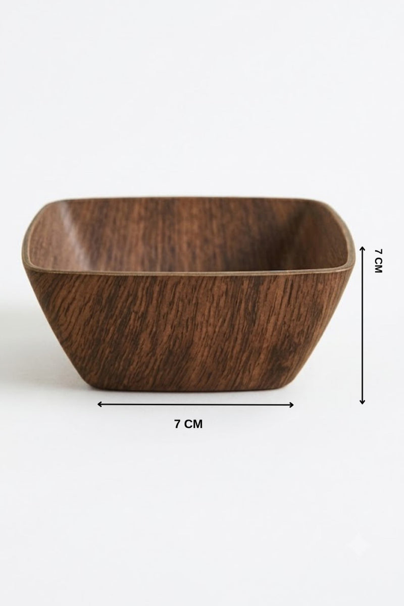 Set de 6 Mini Bols Carrés Effet Acacia 7 cm