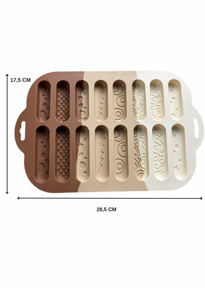 Moule en Silicone pour Barres Chocolat & Biscuits