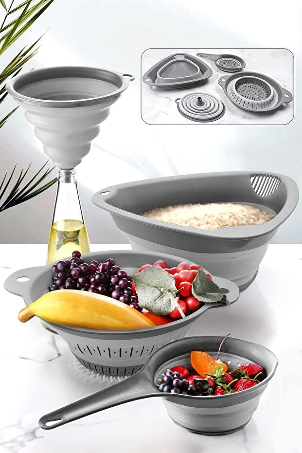 Kitchen Life Set de Cuisine Pliable Accordéon 4 Pièces