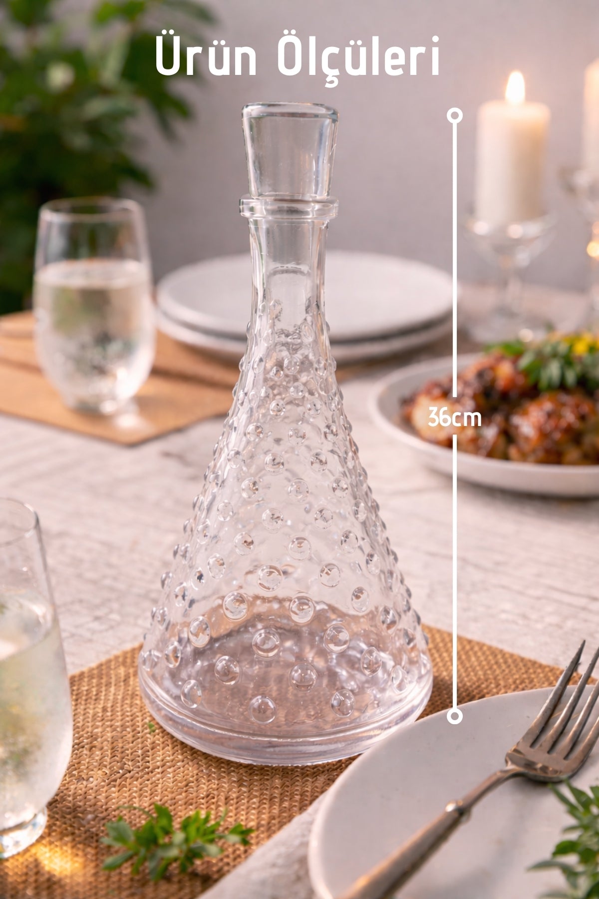 Carafe en Verre Artisanale avec Couvercle Bubble – 1 Litre