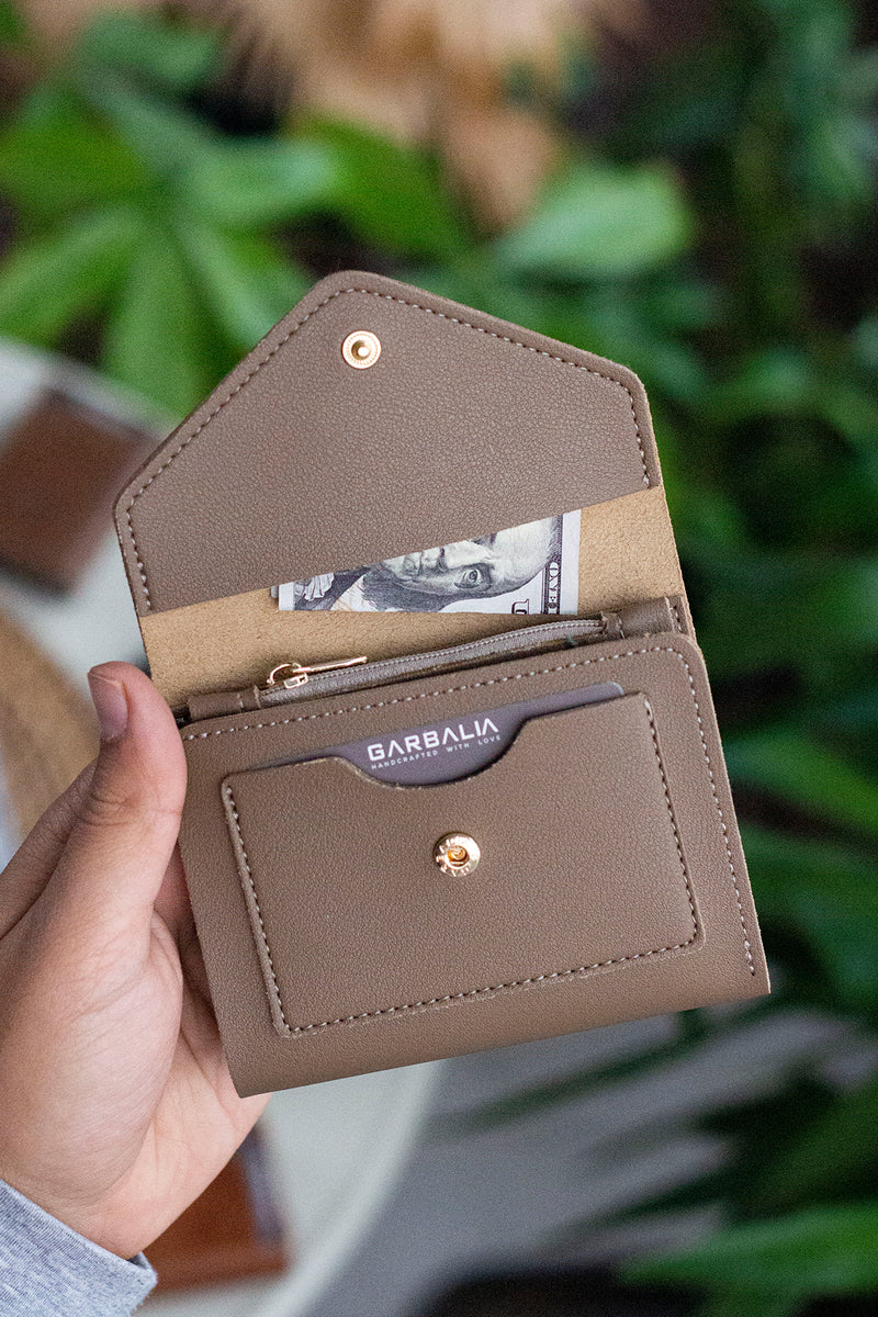 Portefeuille Femme Mini Violet Prune en Cuir Vegan avec Porte-Monnaie et Multi-Compartiments Cartes
