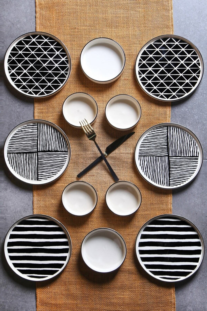 Service petit-déjeuner empilable Evil Eyes – 12 pièces pour 6 personnes – Set de présentation luxe pour petit-déjeuner