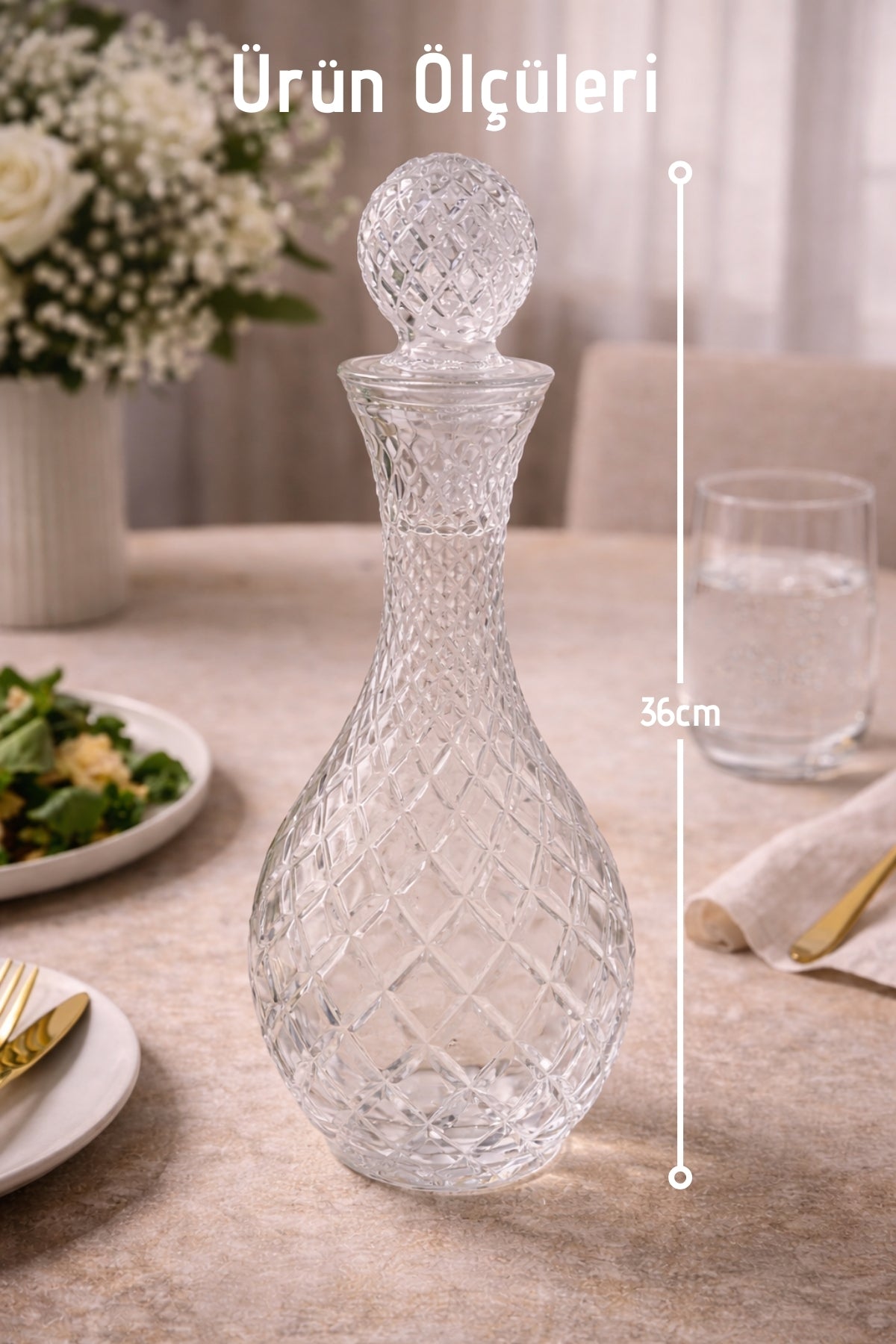 Carafe en Verre Artisanale Kafes avec Couvercle – 1 Litre