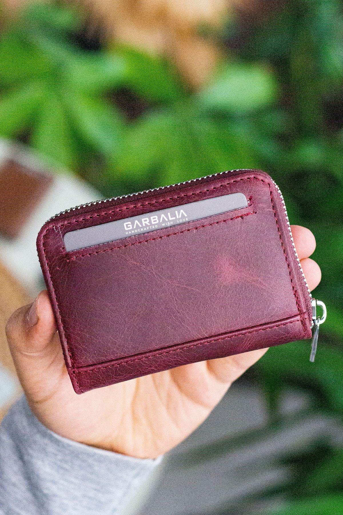 Portefeuille unisexe en cuir véritable Crazy Leather zippé avec porte-monnaie – Taba Sydney - Justyol