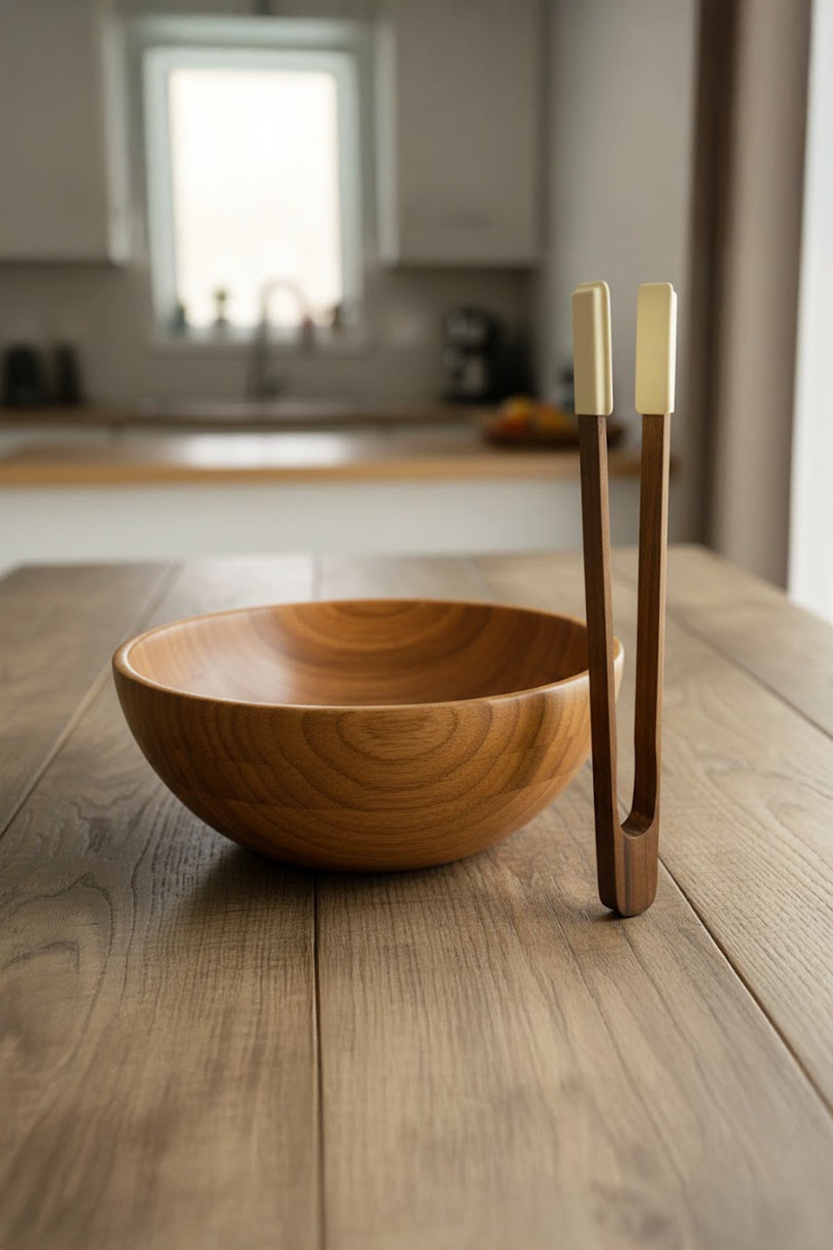 Pince de Cuisine en Acacia avec Embouts en Silicone 33,5 cm
