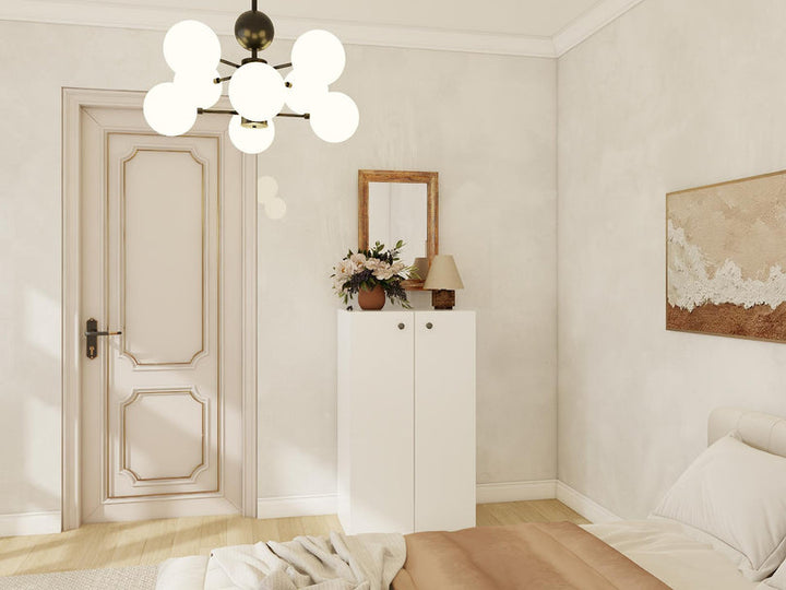 ARMOIRE MULTI-USAGES 2 PORTES BLANC/BLANC