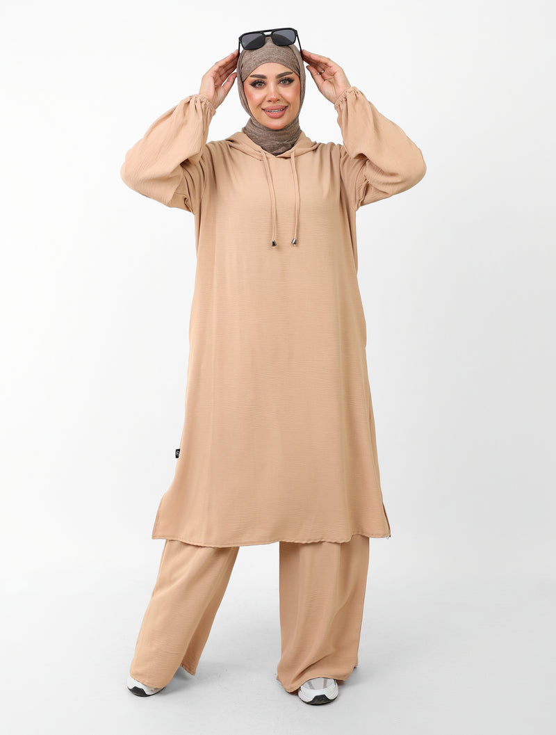 Ensemble Houria 2 Pièces – Tunique à Capuche & Pantalon Large