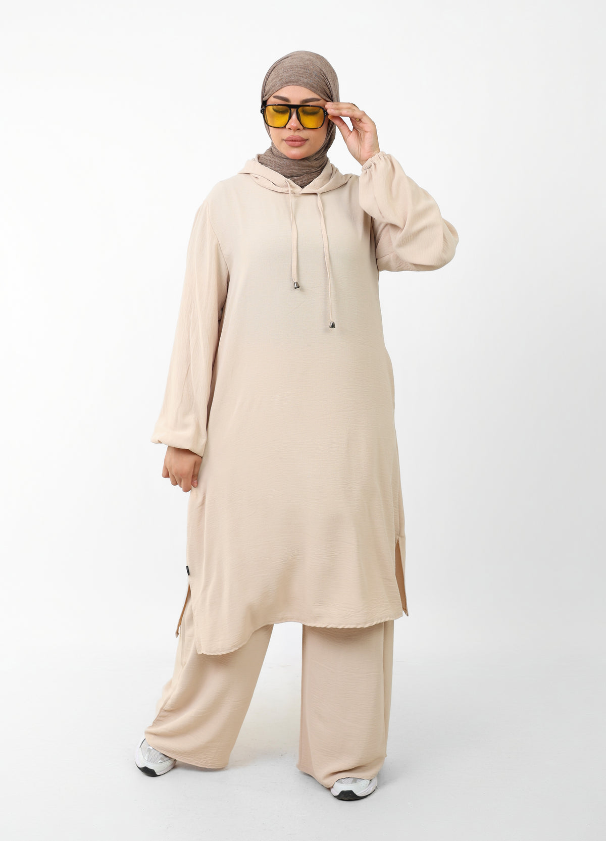 Ensemble Houria 2 Pièces – Tunique à Capuche & Pantalon Large