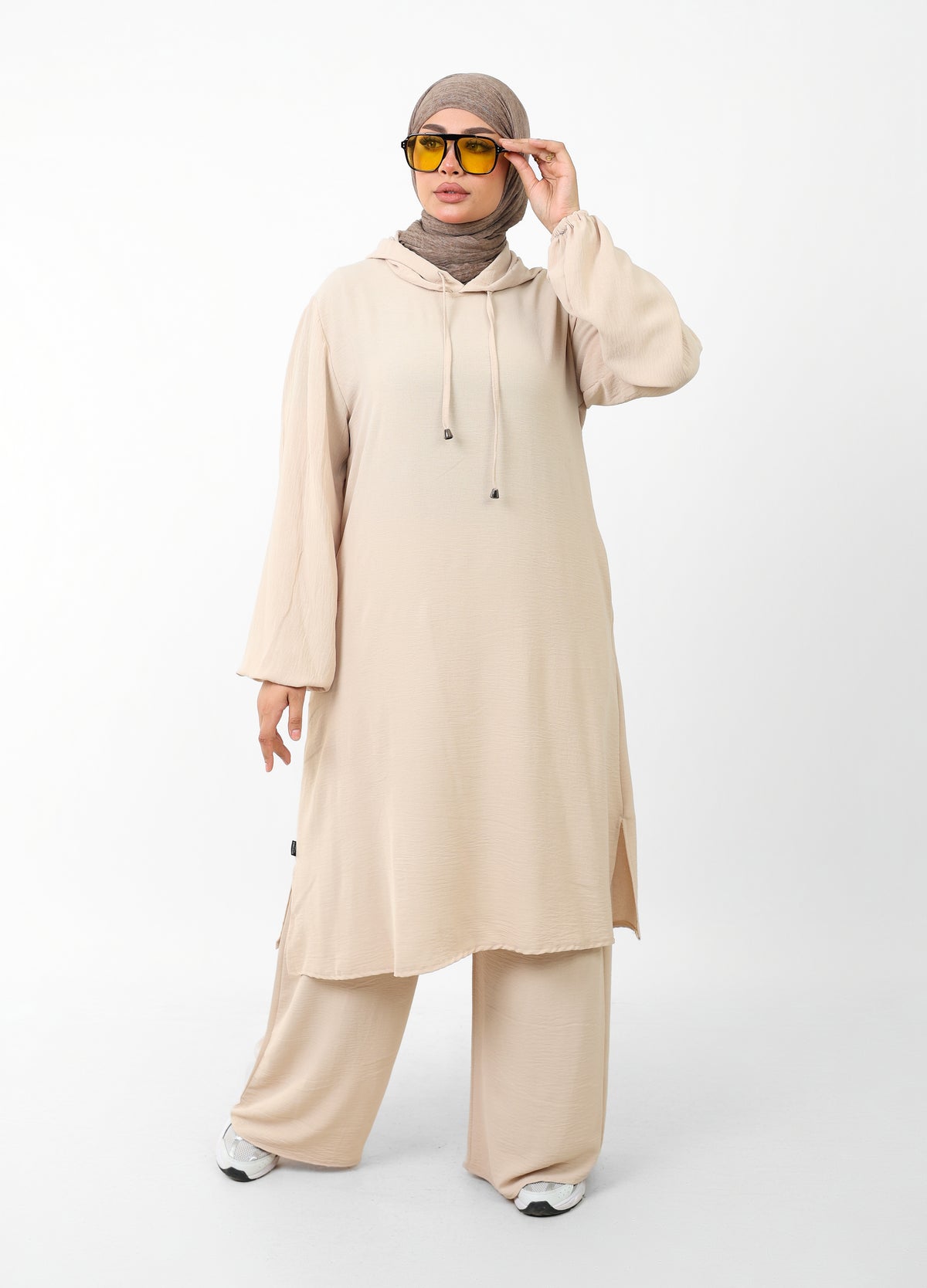 Ensemble Houria 2 Pièces – Tunique à Capuche & Pantalon Large