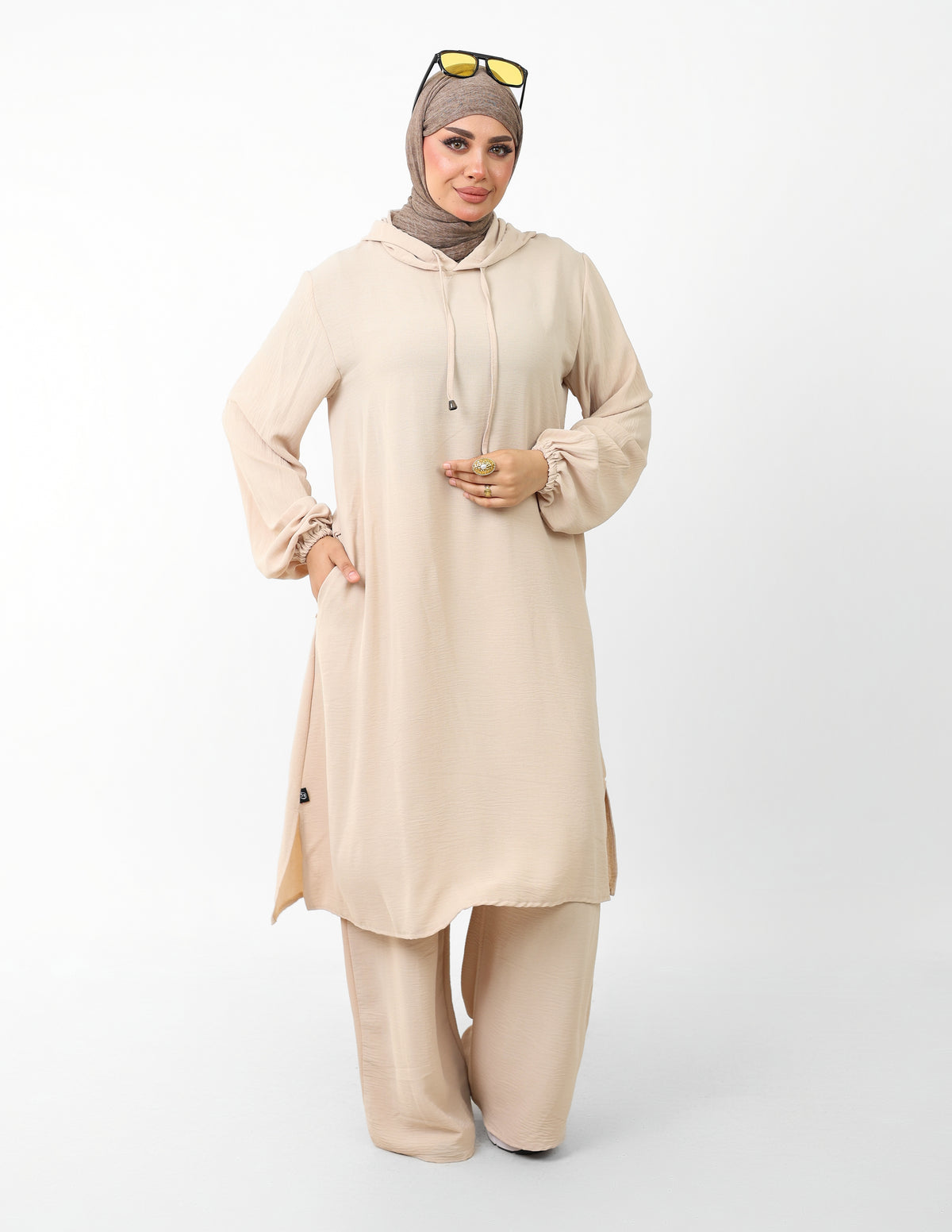 Ensemble Houria 2 Pièces – Tunique à Capuche & Pantalon Large