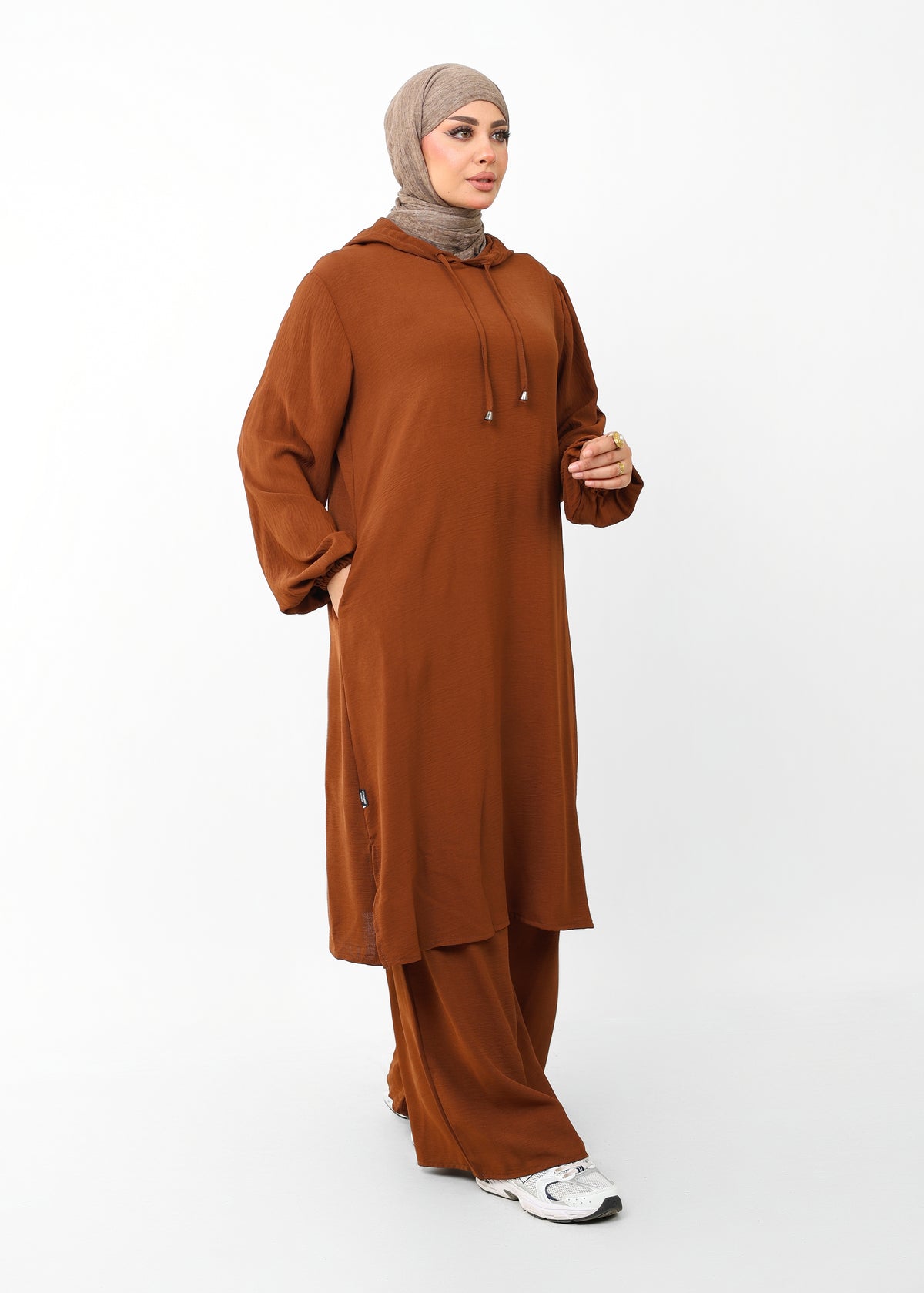 Ensemble Houria 2 Pièces – Tunique à Capuche & Pantalon Large