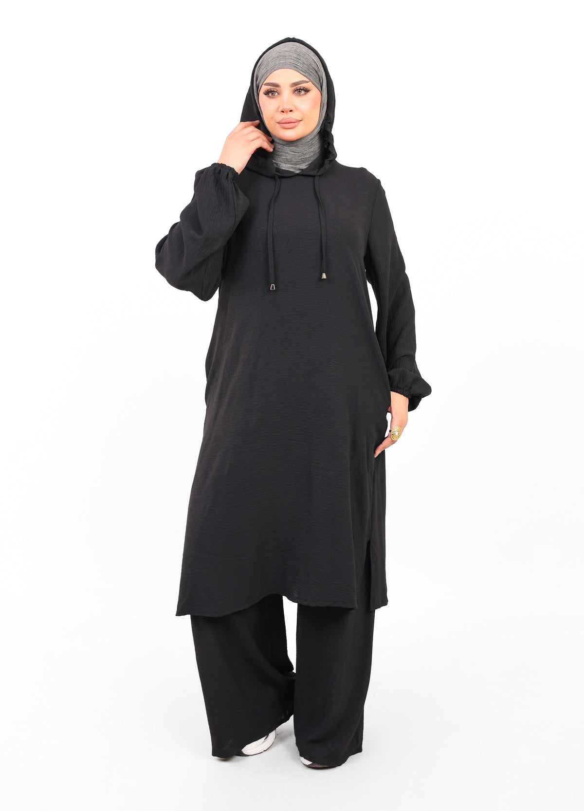 Ensemble Houria 2 Pièces – Tunique à Capuche & Pantalon Large