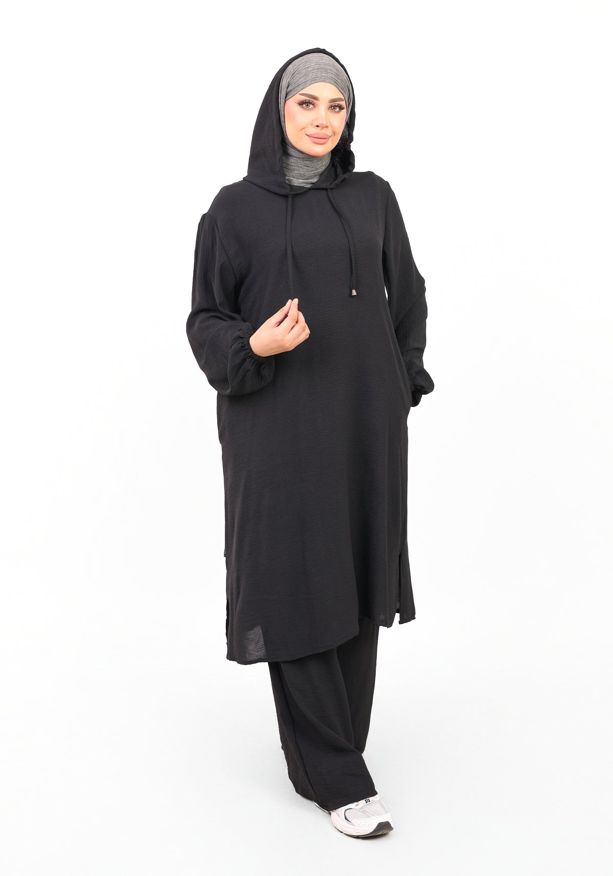 Ensemble Houria 2 Pièces – Tunique à Capuche & Pantalon Large