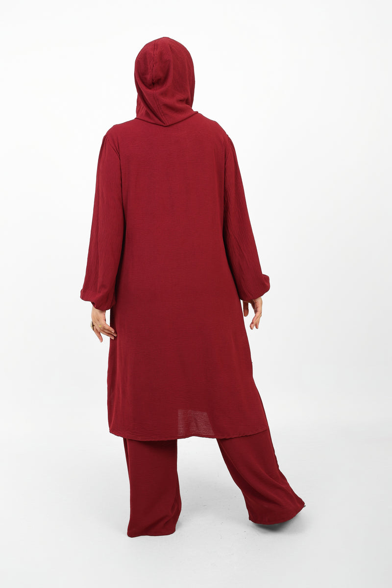 Ensemble Houria 2 Pièces – Tunique à Capuche & Pantalon Large