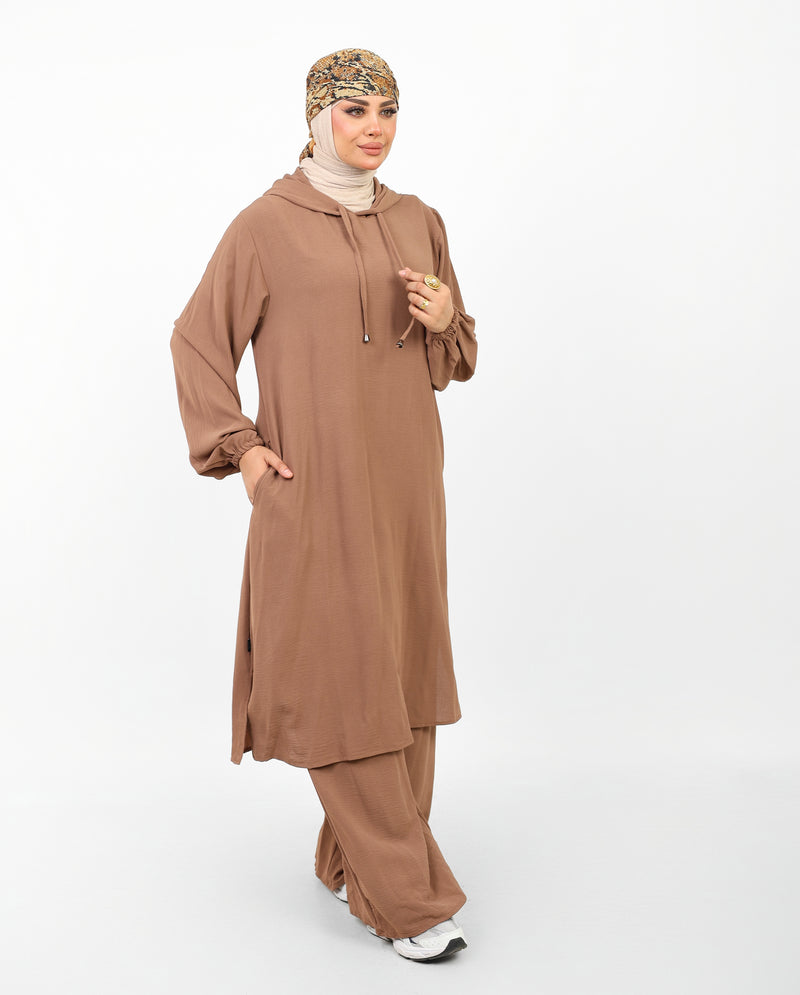 Ensemble Houria 2 Pièces – Tunique à Capuche & Pantalon Large