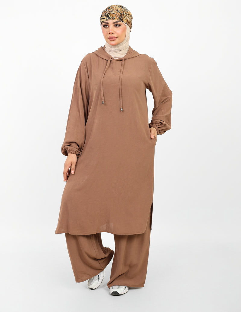 Ensemble Houria 2 Pièces – Tunique à Capuche & Pantalon Large