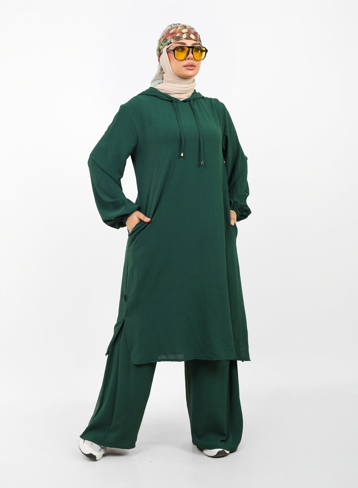 Ensemble Houria 2 Pièces – Tunique à Capuche & Pantalon Large