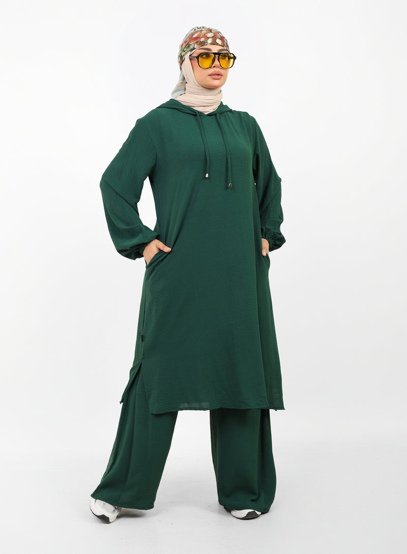 Ensemble Houria 2 Pièces – Tunique à Capuche & Pantalon Large