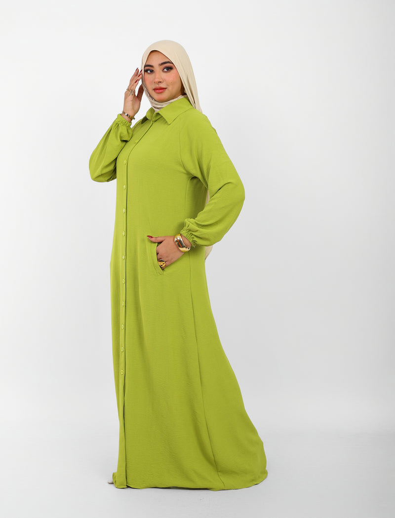 Robe Berry Longue – Tissu Turc CY à Boutons