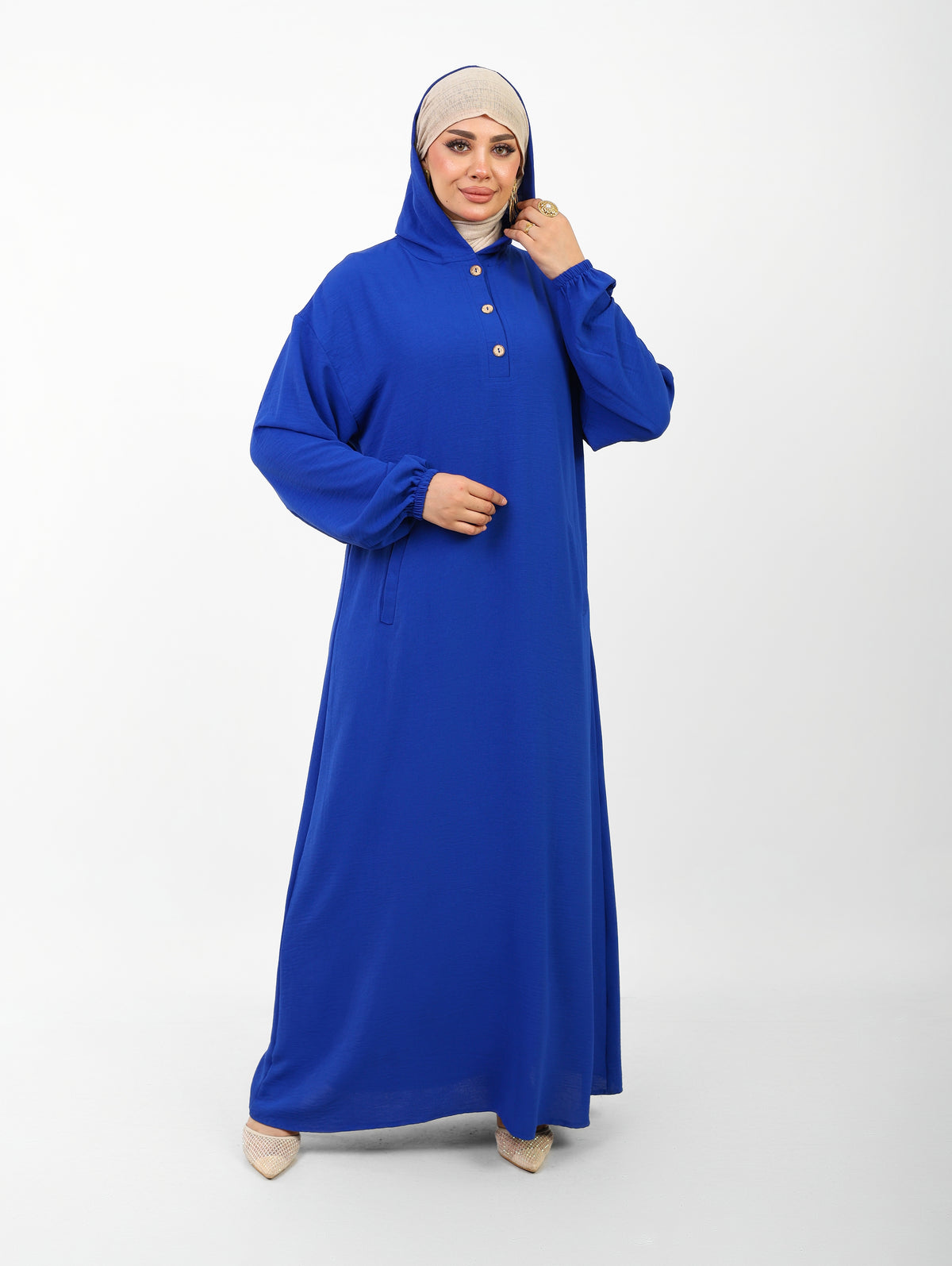 Poncho Safi Longue Femme à Capuche