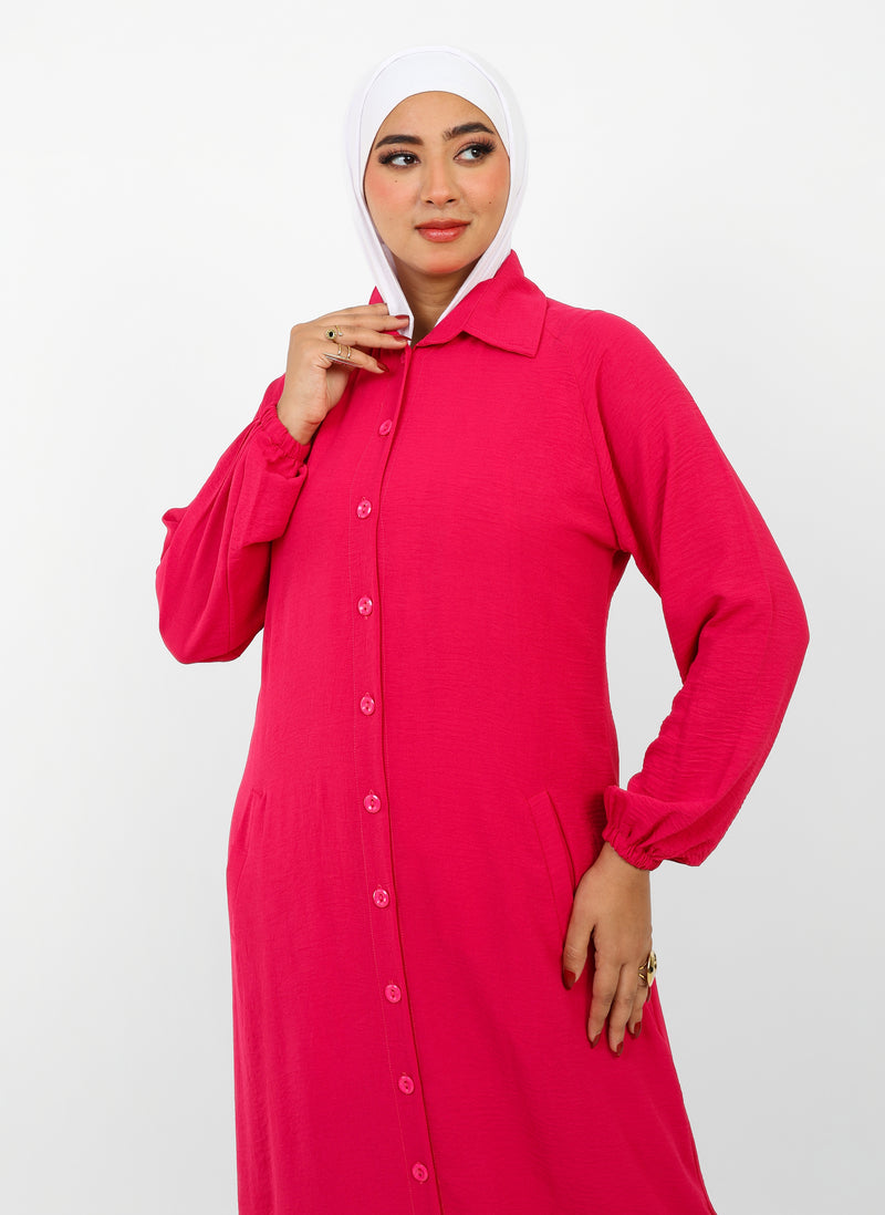 Robe Berry Longue – Tissu Turc CY à Boutons