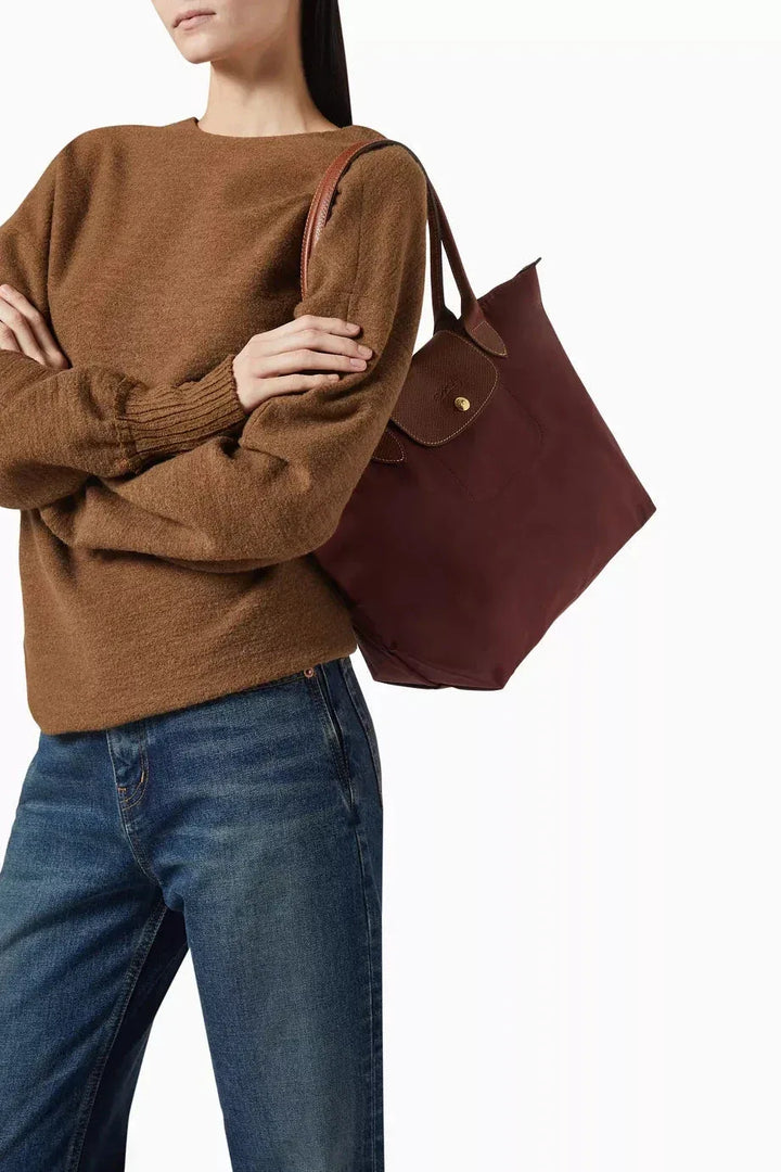 Sac Le Pliage Original M Longchamp – Sac Tote en Toile Recyclée avec Anses en Cuir