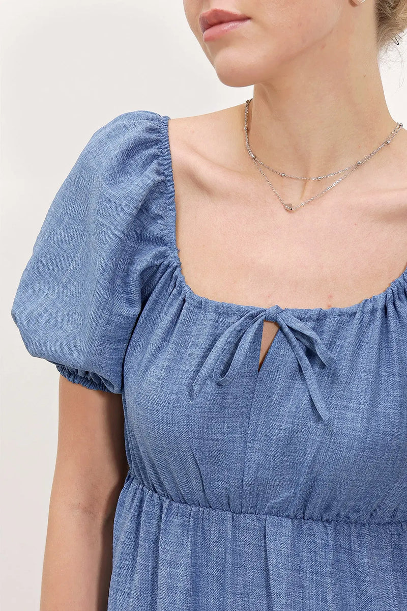 Robe Courte Évasée en Popeline – Coupe Klos Élégante
