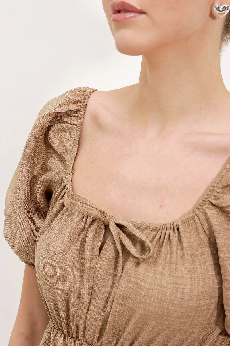 Robe Courte Évasée en Popeline – Coupe Klos Élégante