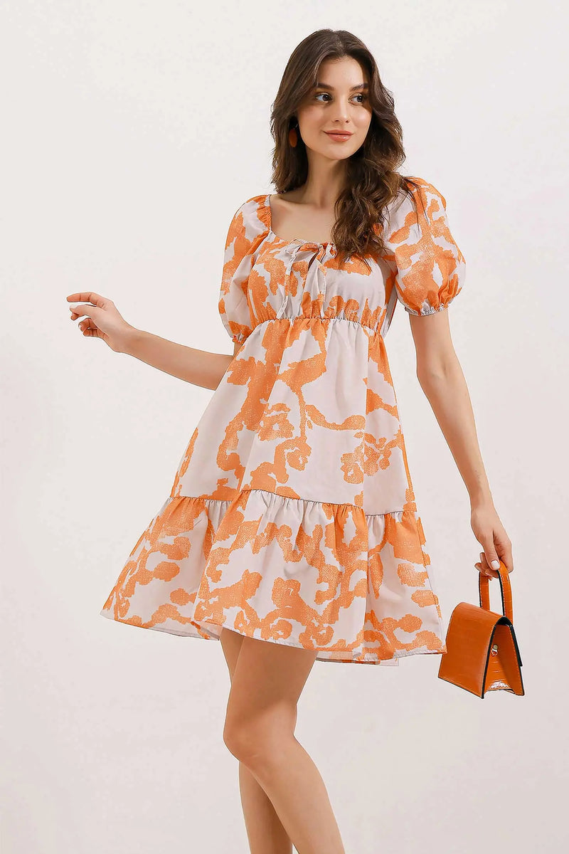 Robe Courte Évasée en Popeline – Coupe Klos Élégante