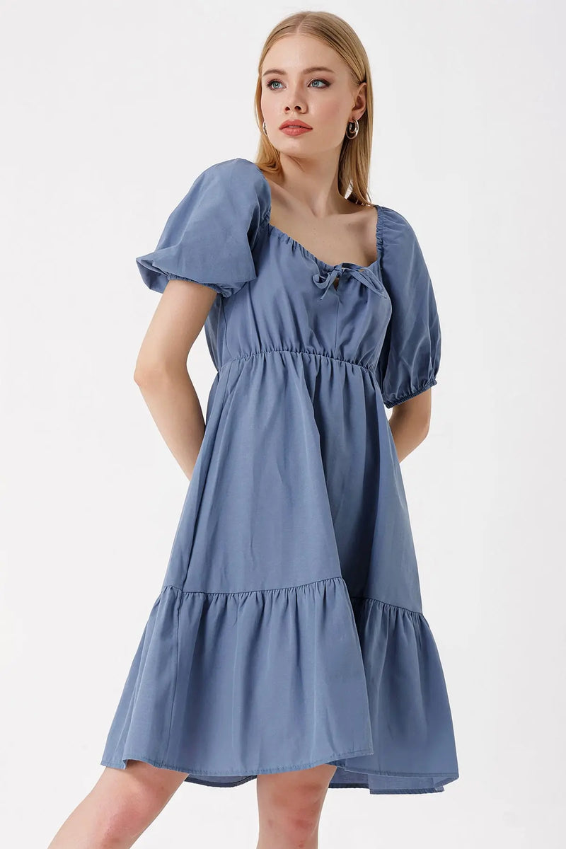 Robe Courte Évasée en Popeline – Coupe Klos Élégante