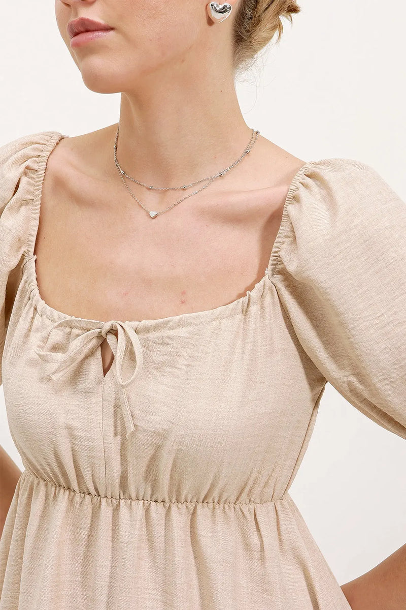 Robe Courte Évasée en Popeline – Coupe Klos Élégante