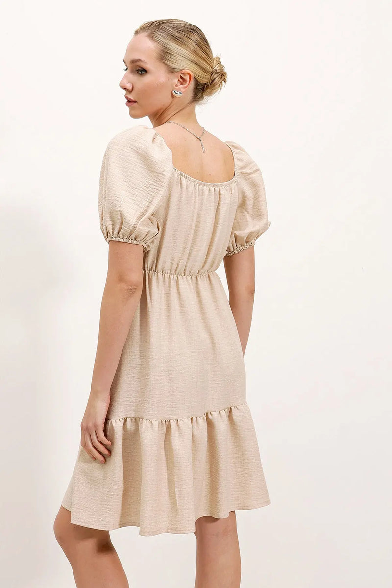 Robe Courte Évasée en Popeline – Coupe Klos Élégante