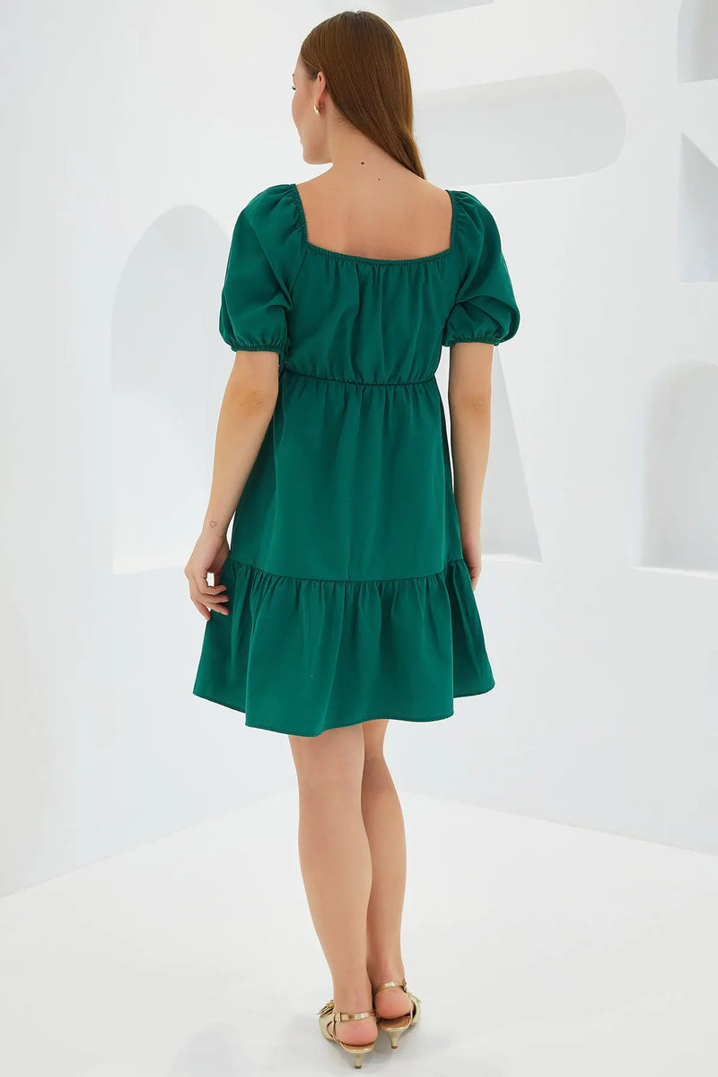 Robe Courte Évasée en Popeline – Coupe Klos Élégante