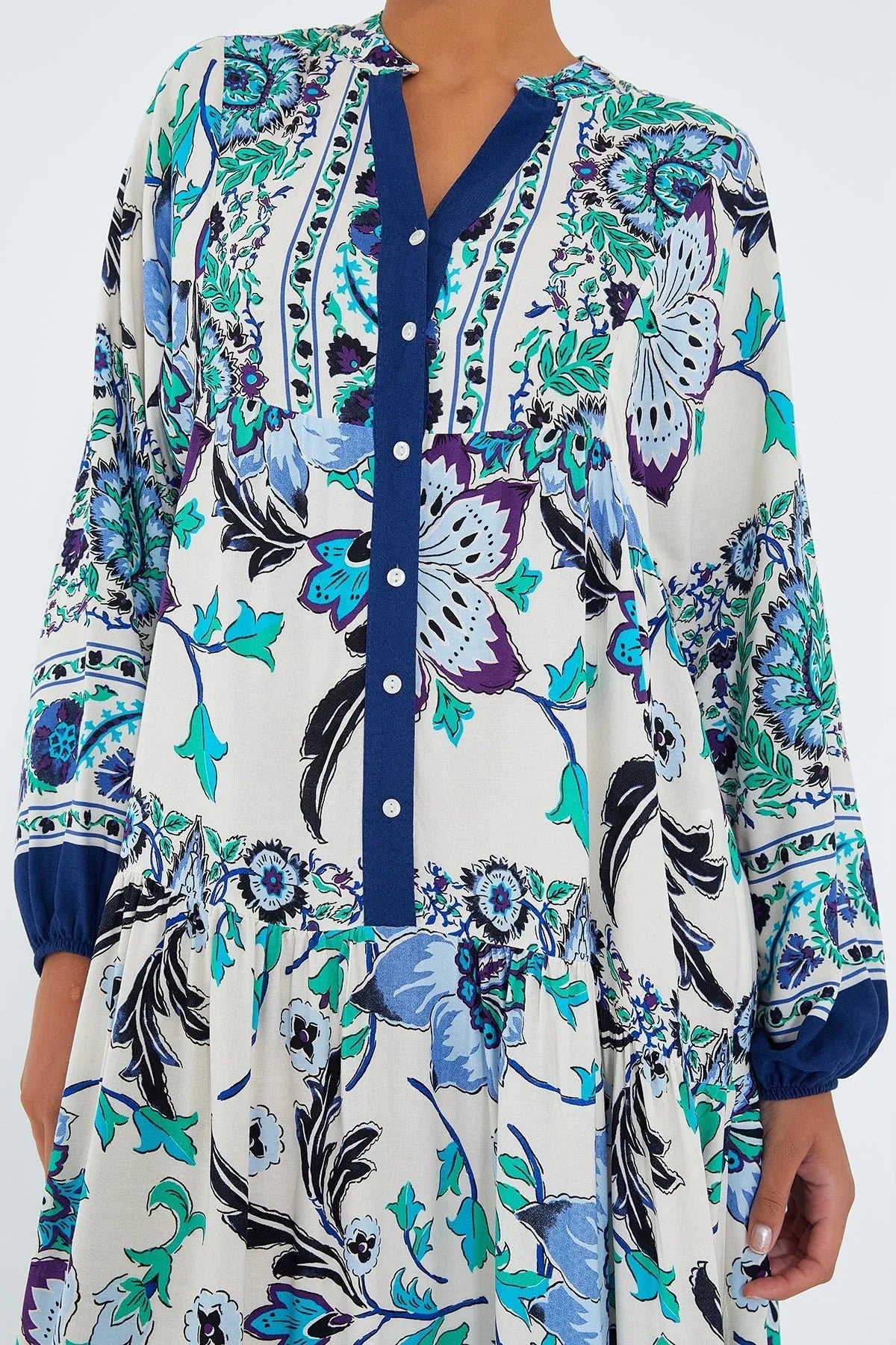 2423 Robe longue à motif authentique femme en viscose - Justyol