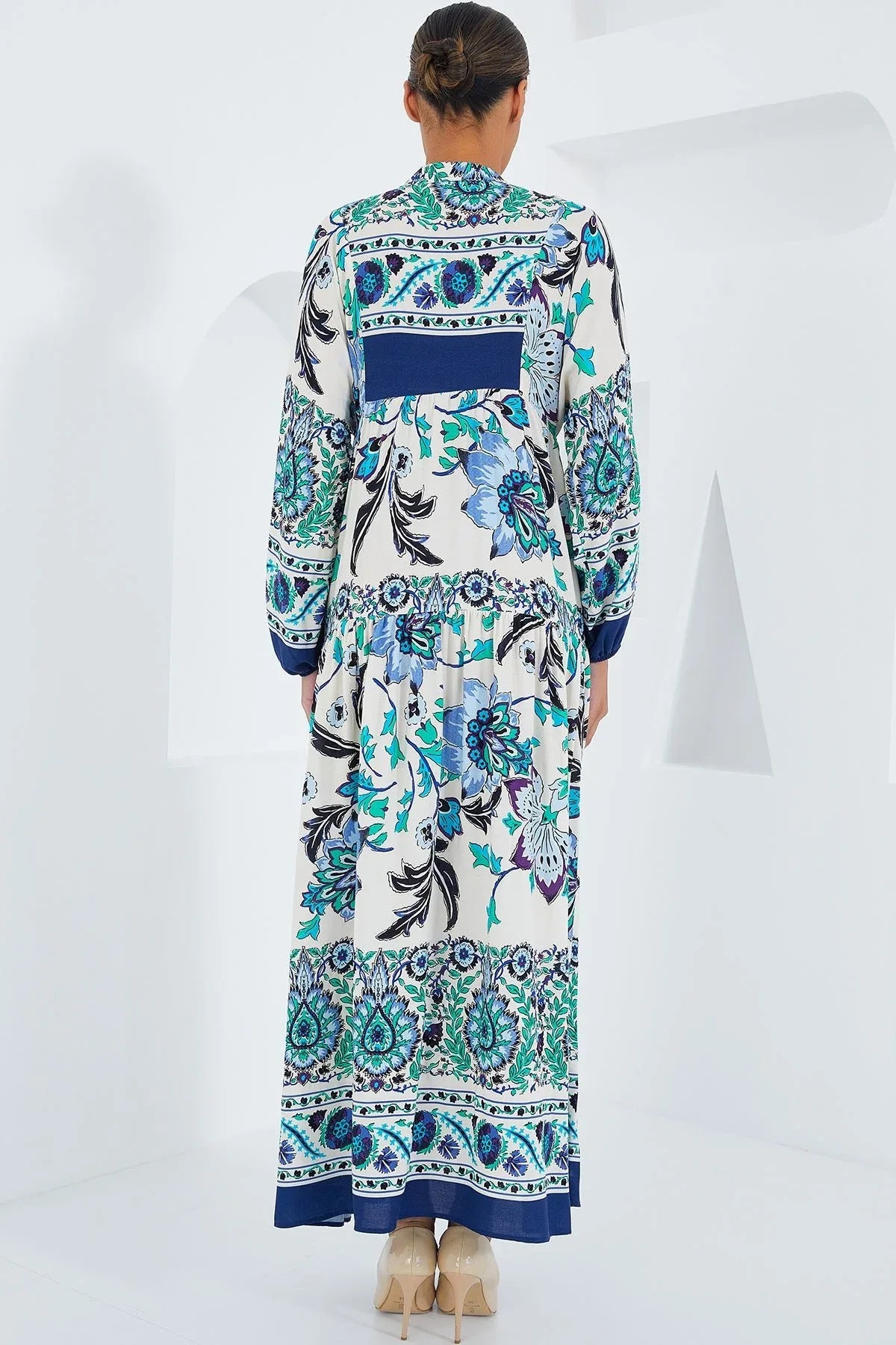 2423 Robe longue à motif authentique femme en viscose - Justyol
