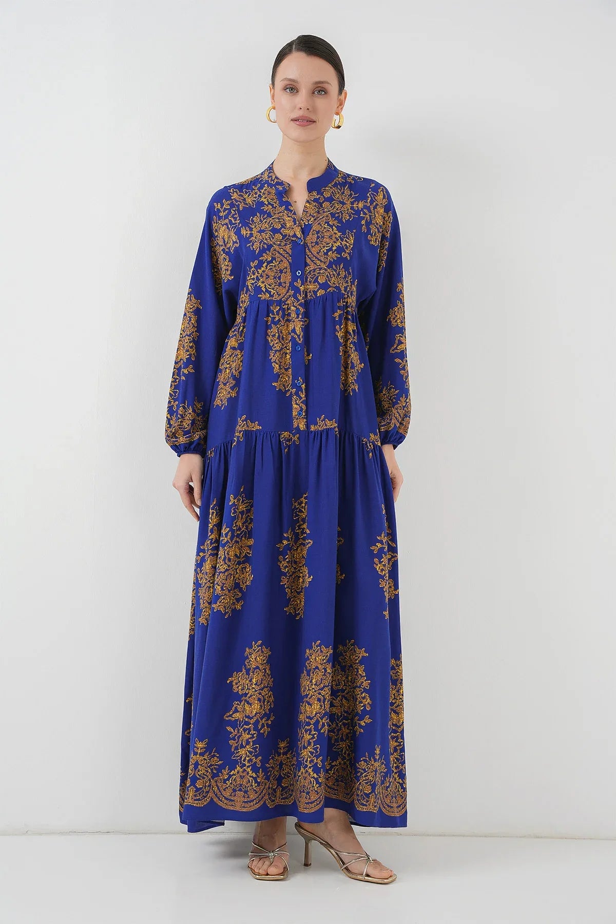 2423 Robe longue à motif authentique femme en viscose - Justyol