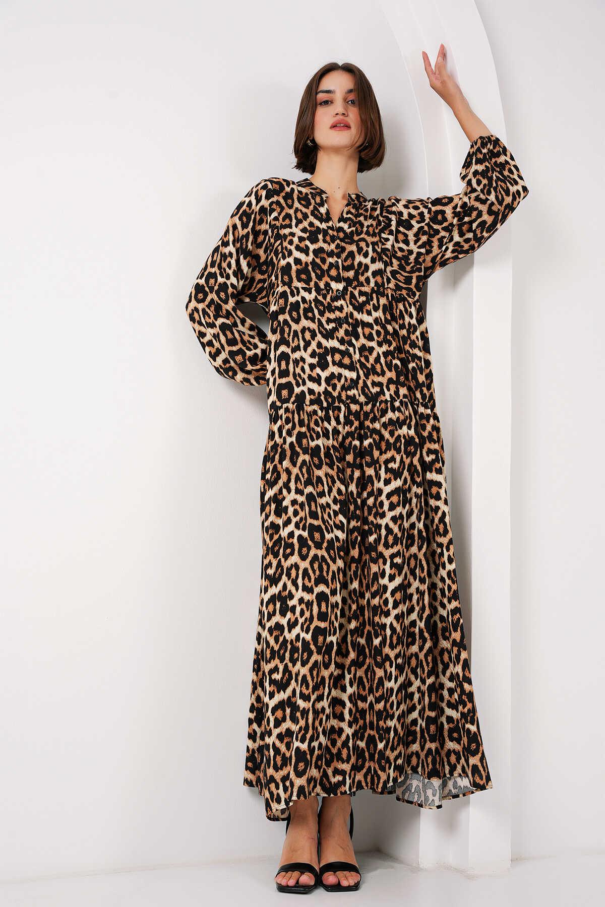 2423 Robe longue à motif authentique femme en viscose - Justyol