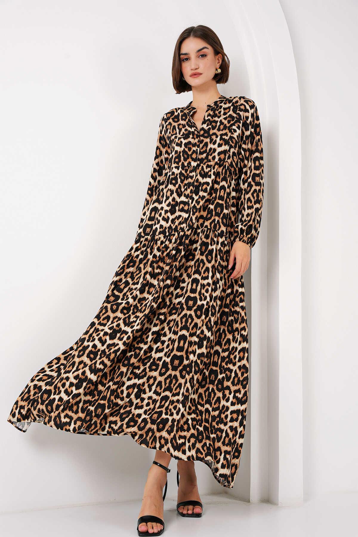 2423 Robe longue à motif authentique femme en viscose - Justyol