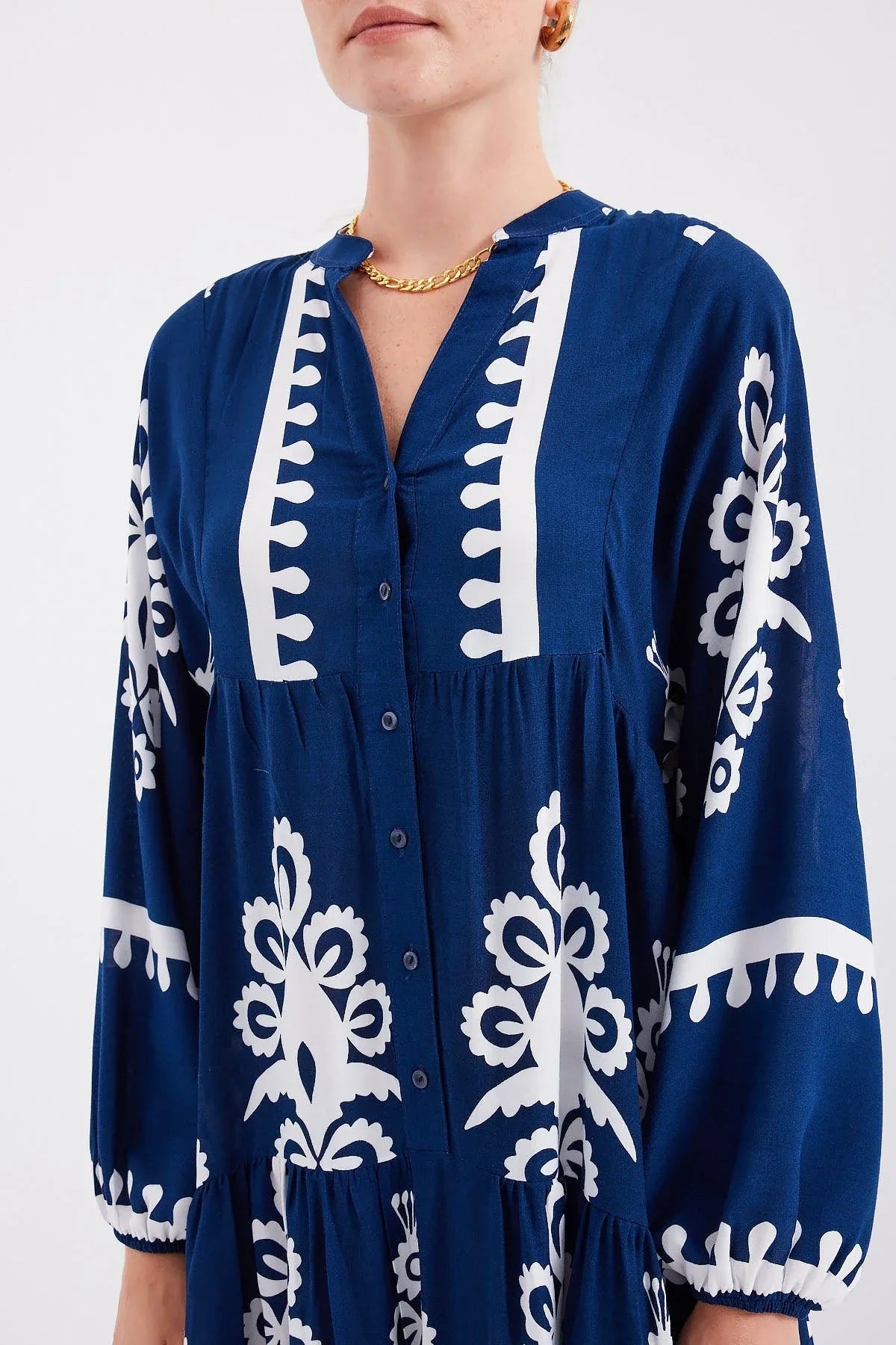 2423 Robe longue à motif authentique femme en viscose - Justyol