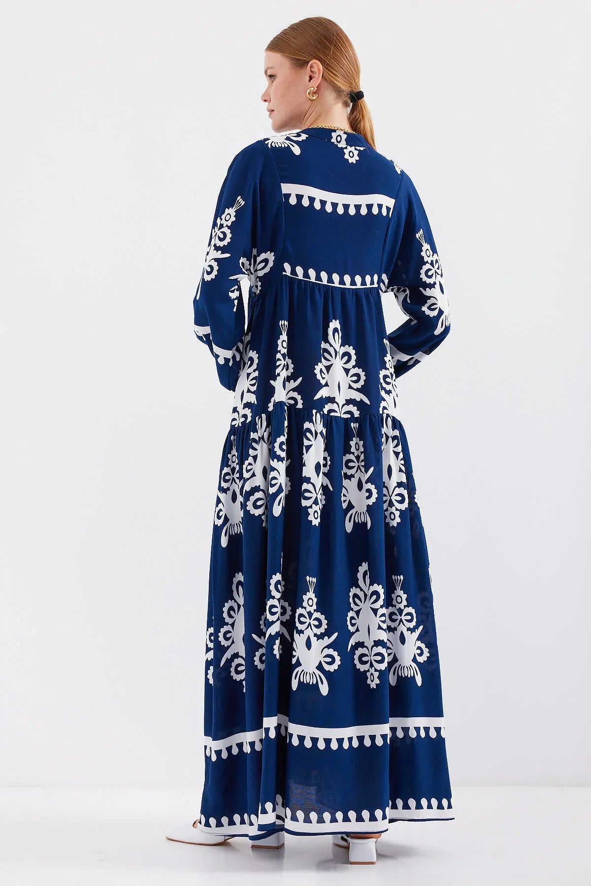 2423 Robe longue à motif authentique femme en viscose - Justyol