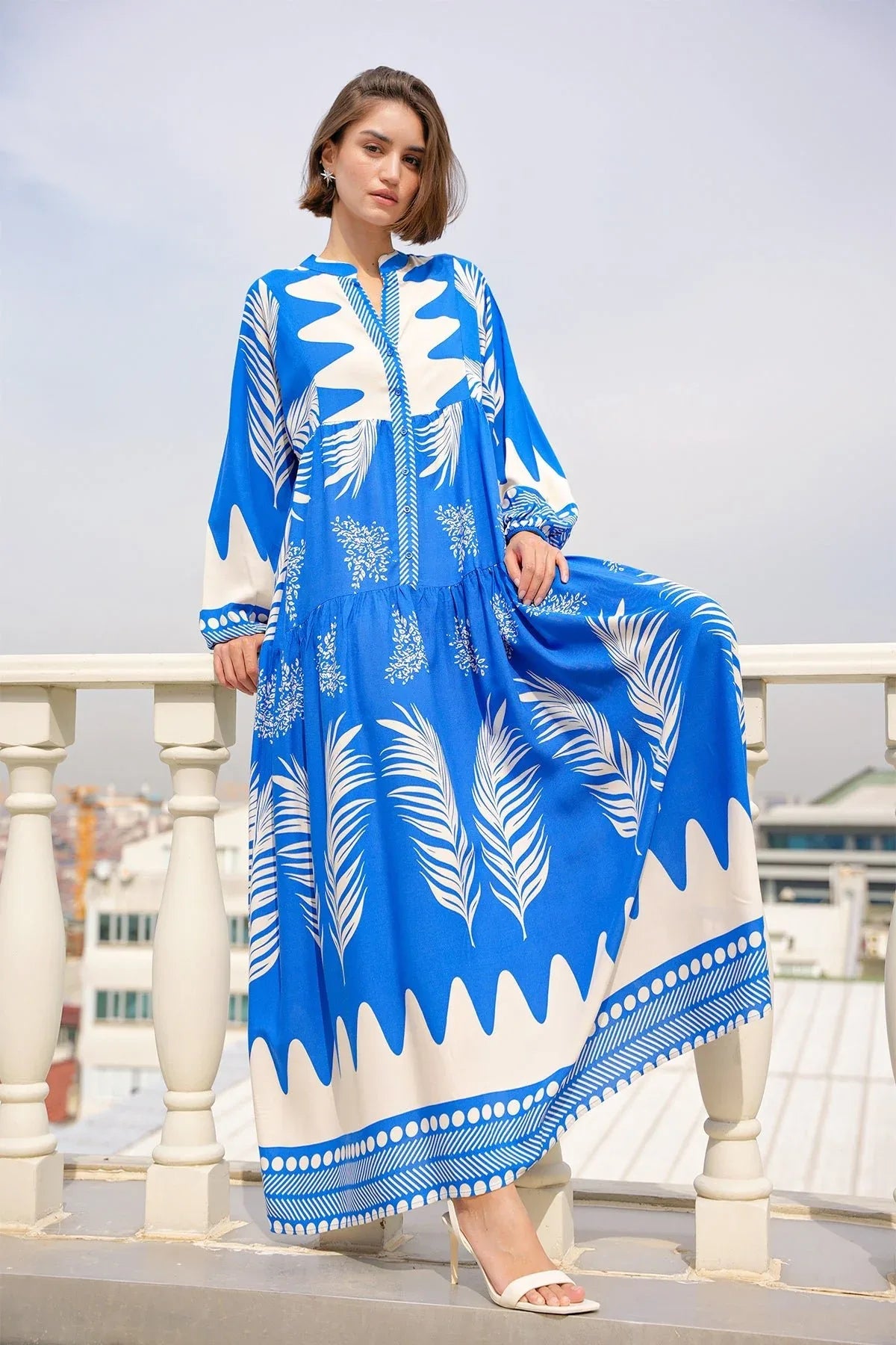 2423 Robe longue à motif authentique femme en viscose - Justyol