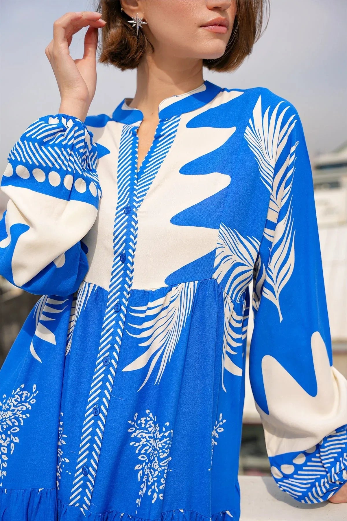 2423 Robe longue à motif authentique femme en viscose - Justyol