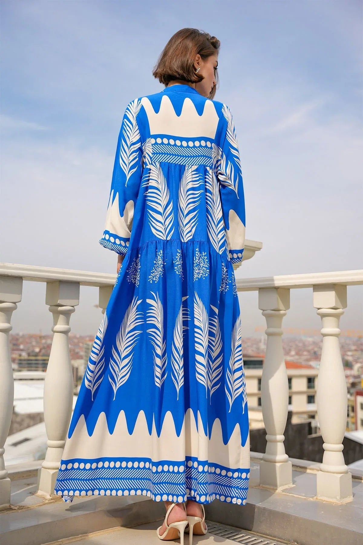 2423 Robe longue à motif authentique femme en viscose - Justyol