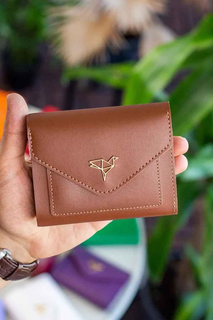 Portefeuille Femme Mini Violet Prune en Cuir Vegan avec Porte-Monnaie et Multi-Compartiments Cartes