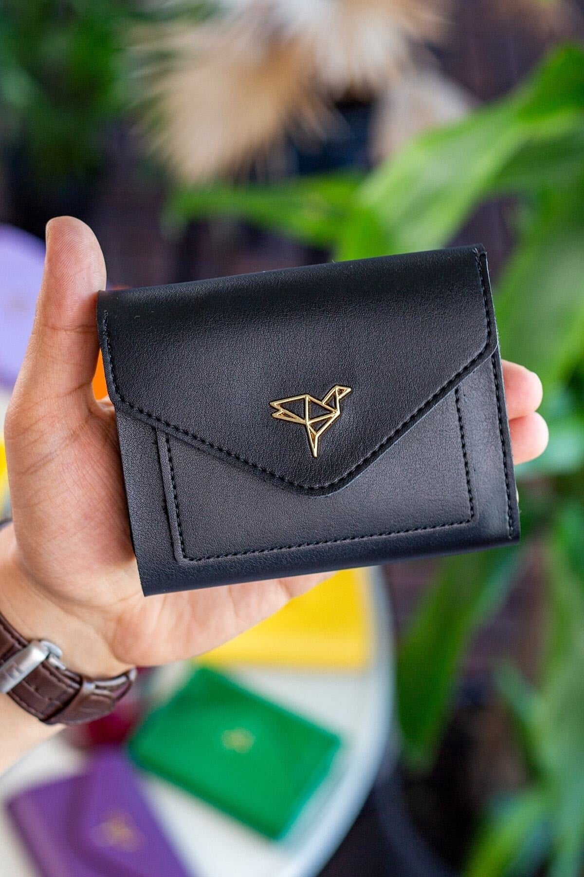 Portefeuille Femme Mini Violet Prune en Cuir Vegan avec Porte-Monnaie et Multi-Compartiments Cartes