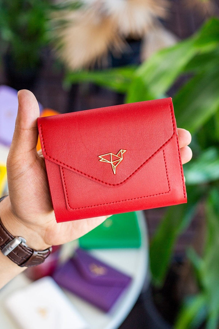Portefeuille Femme Mini Violet Prune en Cuir Vegan avec Porte-Monnaie et Multi-Compartiments Cartes