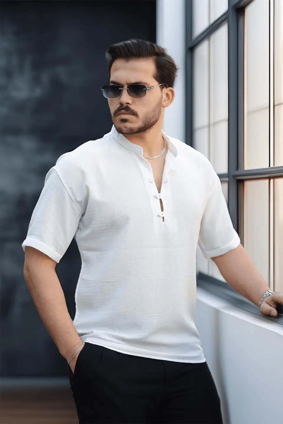 chemise oversize homme bambou manches courtes