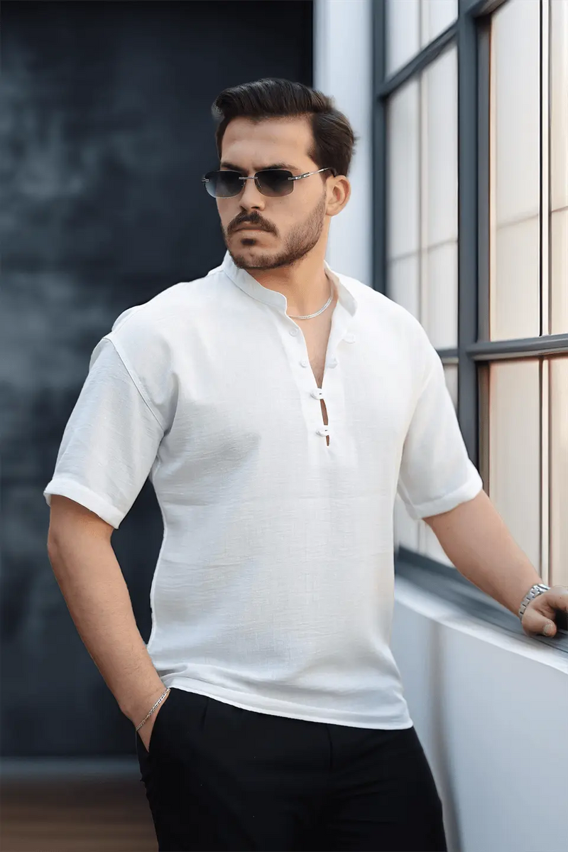 chemise oversize homme bambou manches courtes